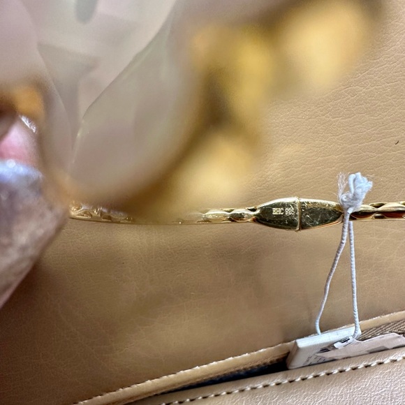 Quatrefoil Hinged 18 Karat over 925. Mother of Pearl Bracelet - Picture 4 of 5